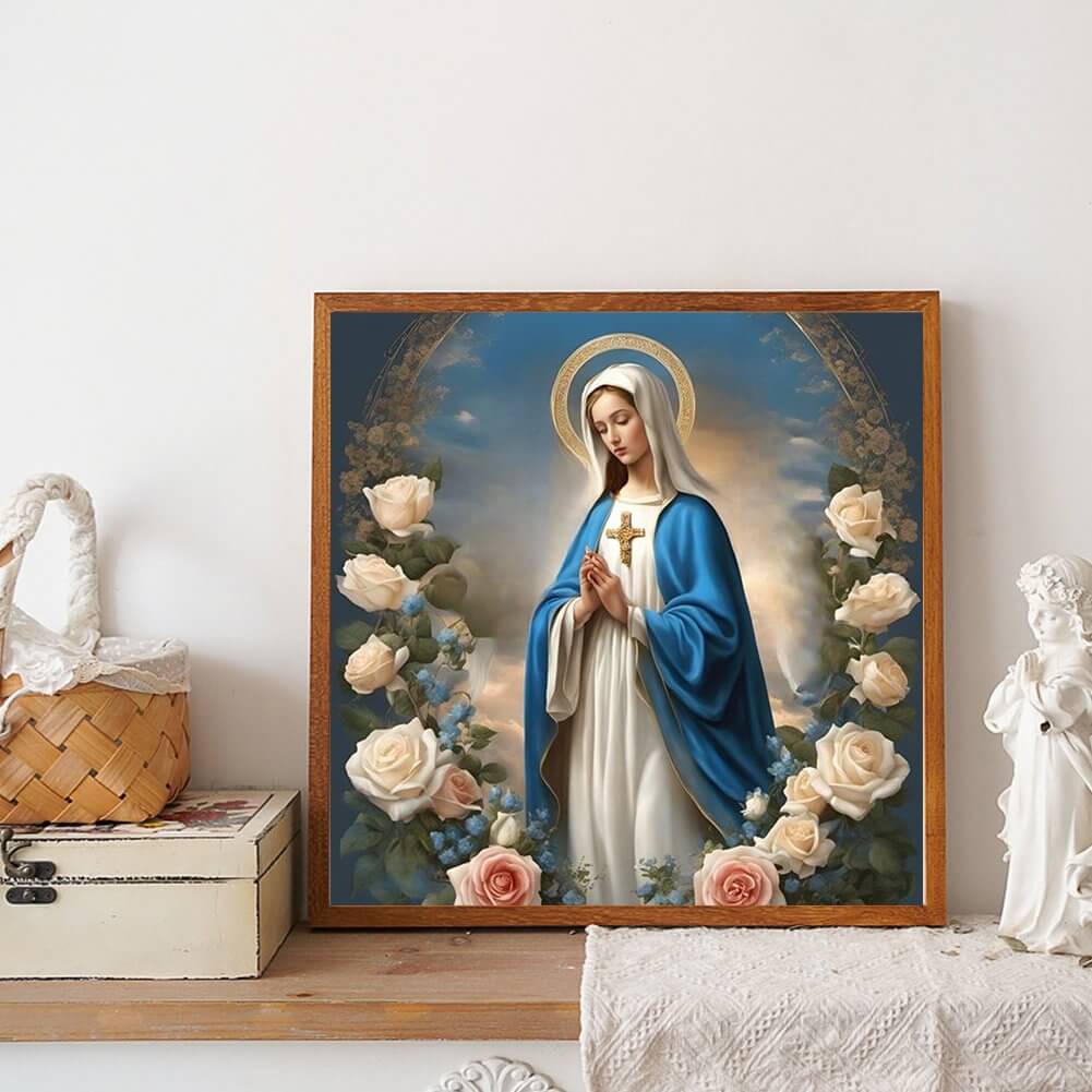 Virgin Mary And Rose 5D Diamond Art  Kit