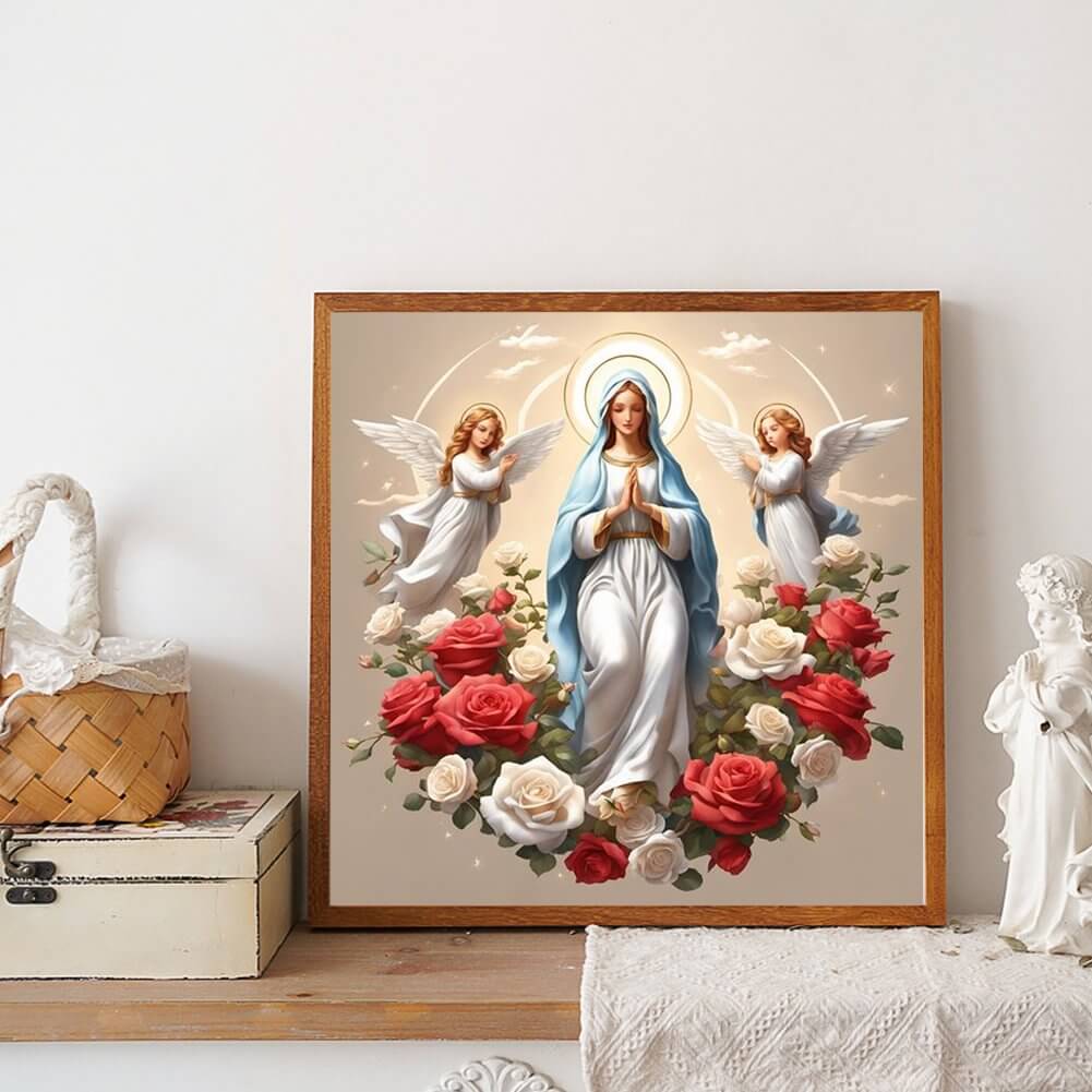 Virgin Mary And Rose DIY Diamond Painting Kit