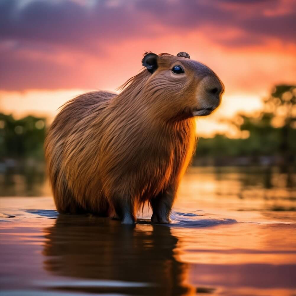 Water Capybara Diamond Painting