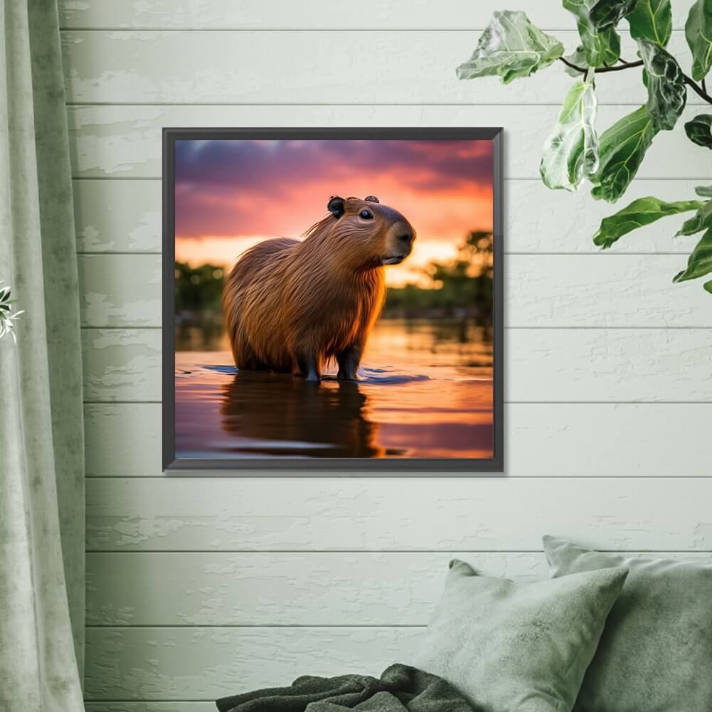 Water Capybara Diamond Painting KIT