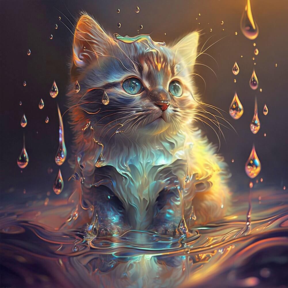 wet cat diamond art