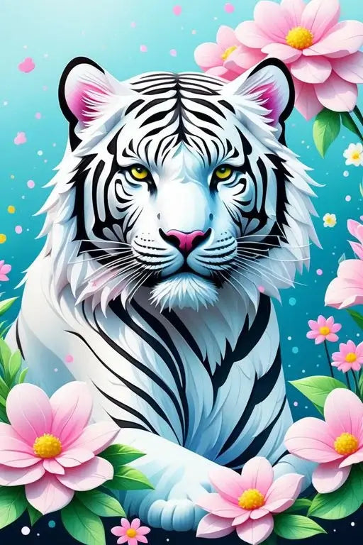 White Tiger Diamond Painting