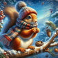 Winter Squirrel Diamond Painting