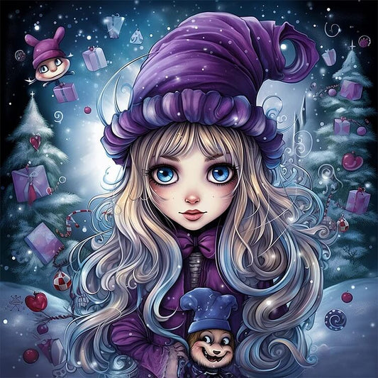 5D DIY Diamond Painting - Full Round / Square - Witch Girl In Purple