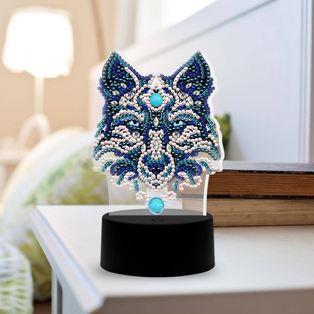 DIY Wolf Diamond Painting Led Table Lamp ornament KIT