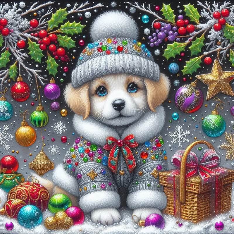 Xmas Dog diamond art