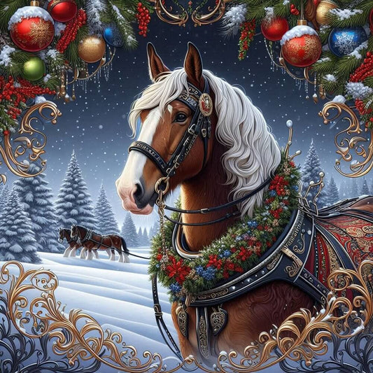 xmas horse diamond painting