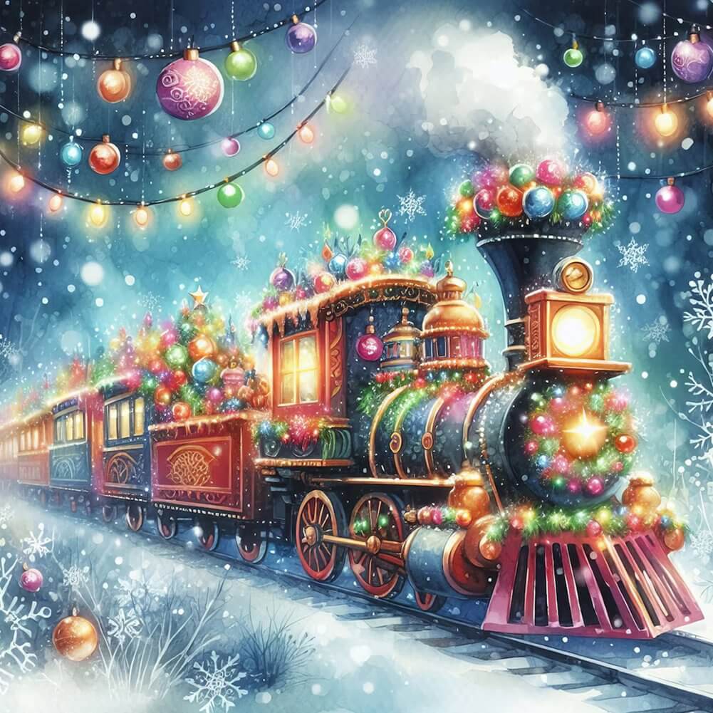 Xmas train diamond art kit