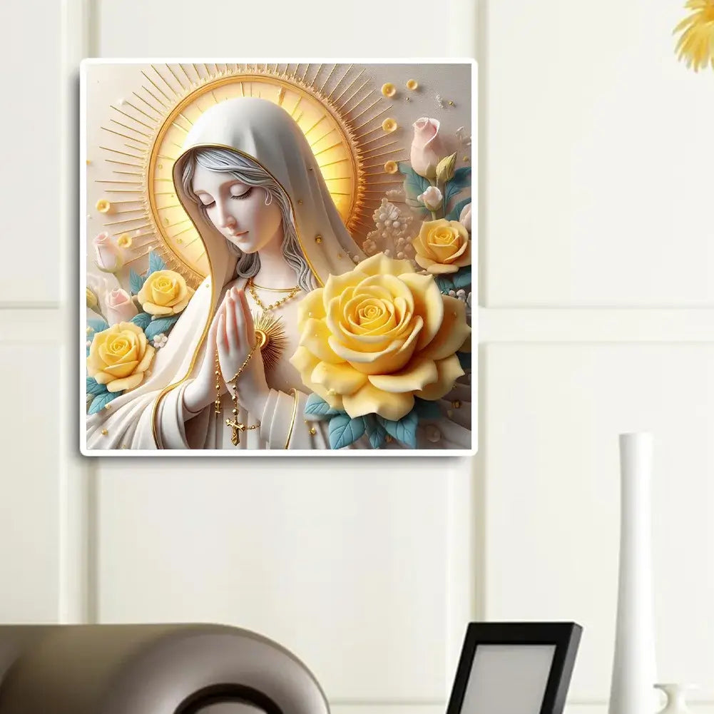 Yellow Rose Mary Diamond Art