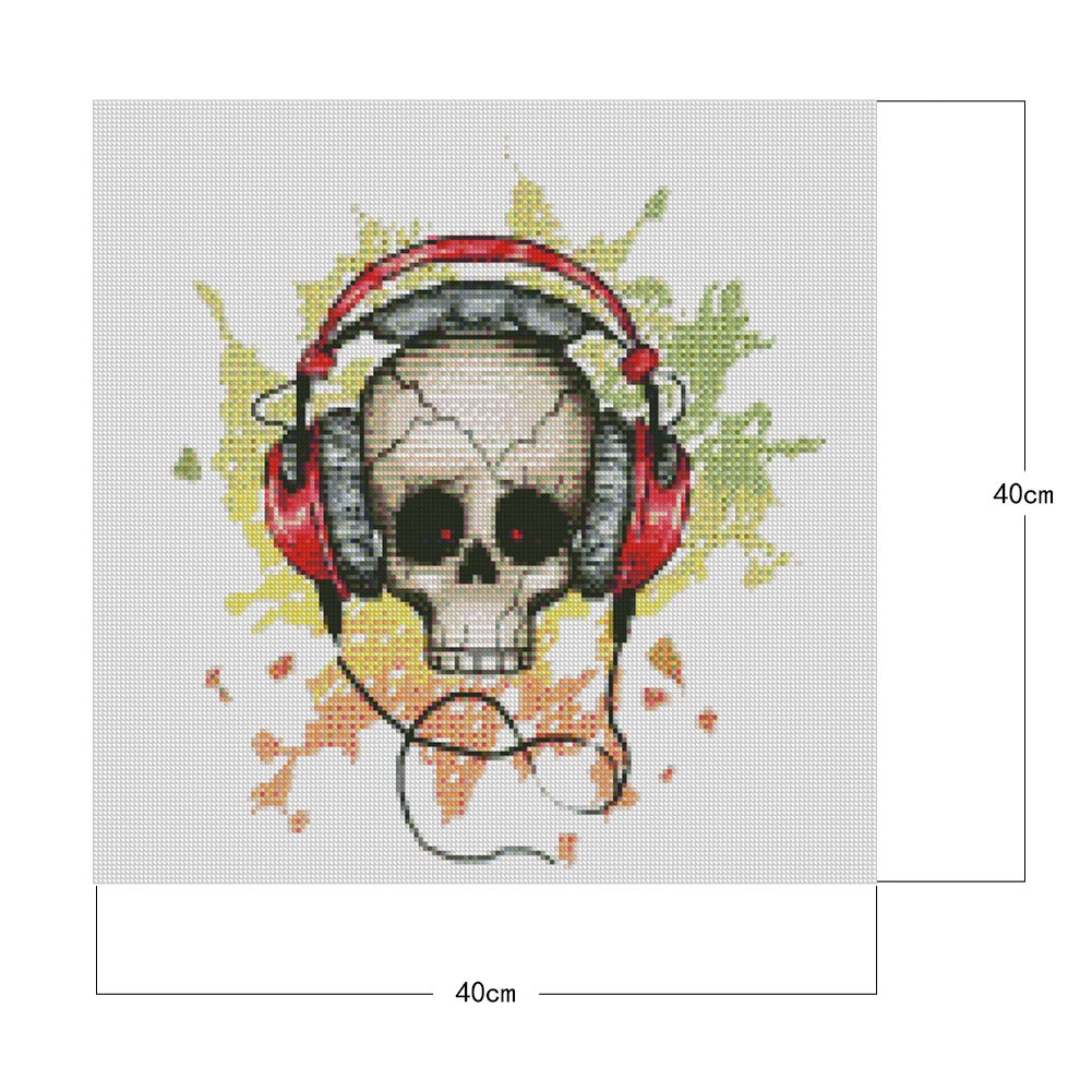 11CT Stamped Cross Stitch - Skull(40*40CM) A