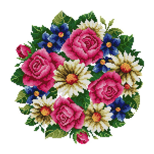 11ct Stamped Cross Stitch Flowers Rose(40*40cm)