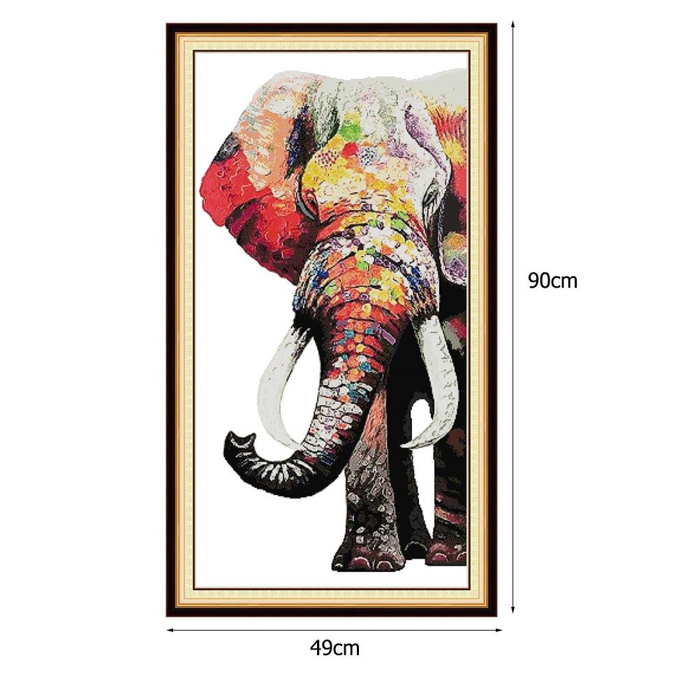 14ct Estampado Ponto Cruz - Elefante (49*90cm)