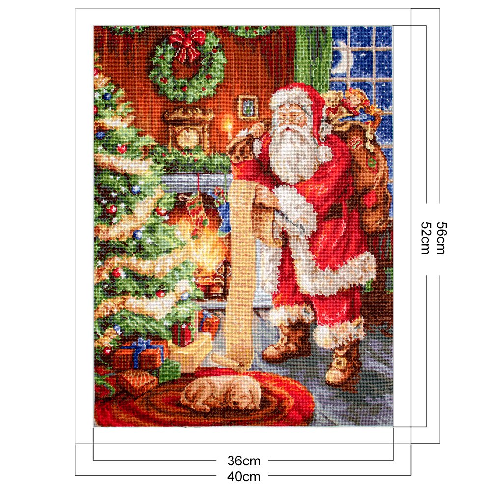 11ct Stamped Cross Stitch - Santa in House (40*56cm) A