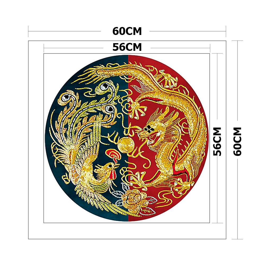 11ct Stamped Cross Stitch - Dragon And Phoenix (60*60cm) A