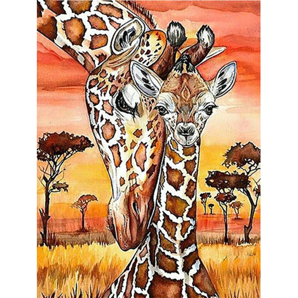 mom Giraffe & baby Giraffe Diamond Painting