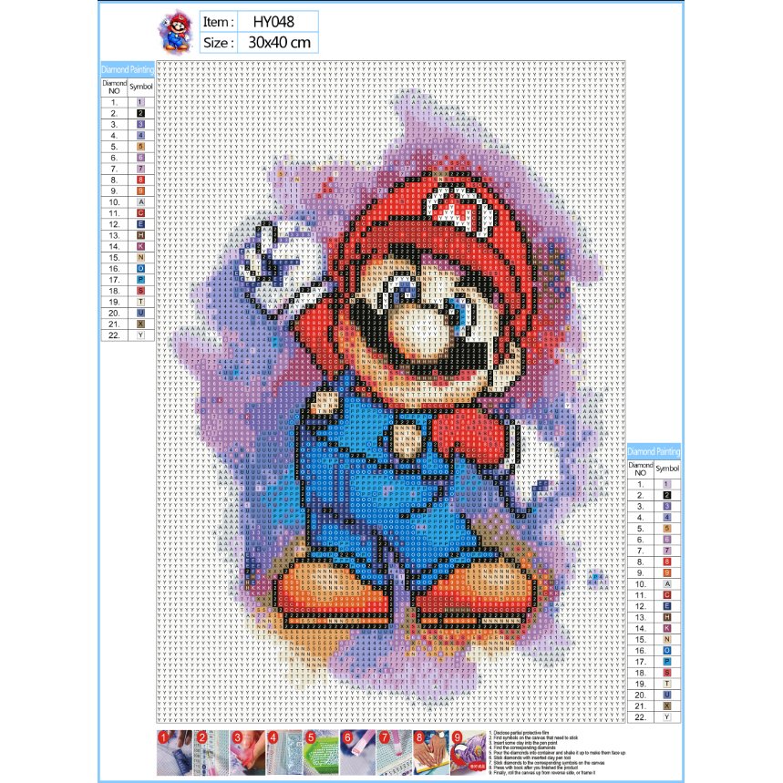 5d Diamond Painting Kits For Aduts, Super Mario Diamond Art