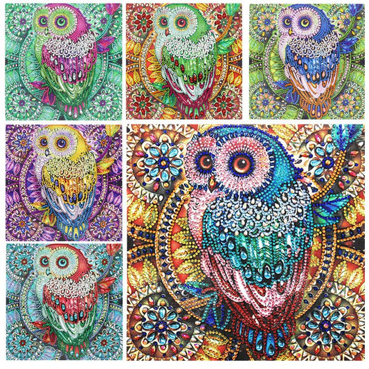 3D Diamond Painting 40x50 cm, Round Crystals, Full Drill with a Frame,  Craft Mosaic Art, Home Decor - Magnetic Owl LT0165