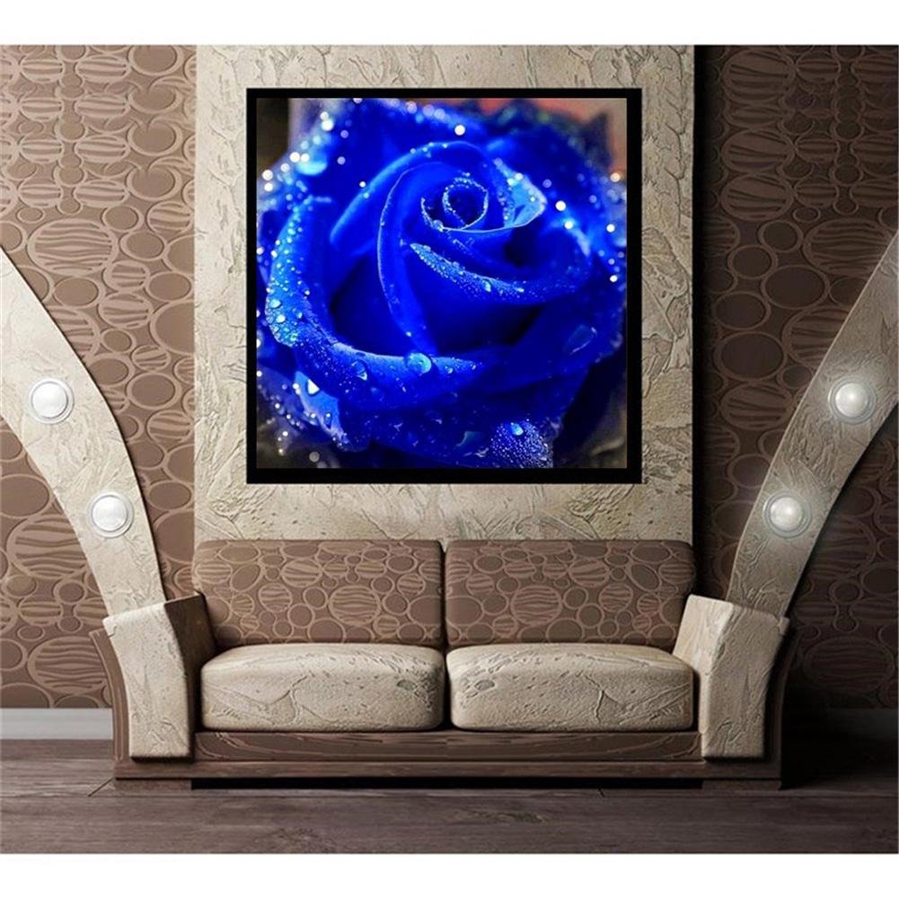 Diamond Painting - Full Round - Blue Rose 1