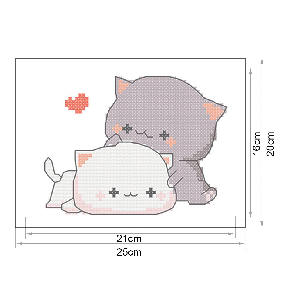 11ct Stamped Cross Stitch - Couple Rat(25*20cm) B