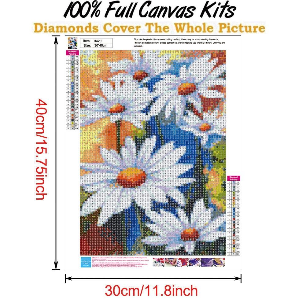 5D DIY Diamond Painting Kit - Full Round - Daisy Flower