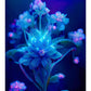 Kits completos de pintura de diamantes redondos/cuadrados | Flor Azul 40x70cm 50x80cm A