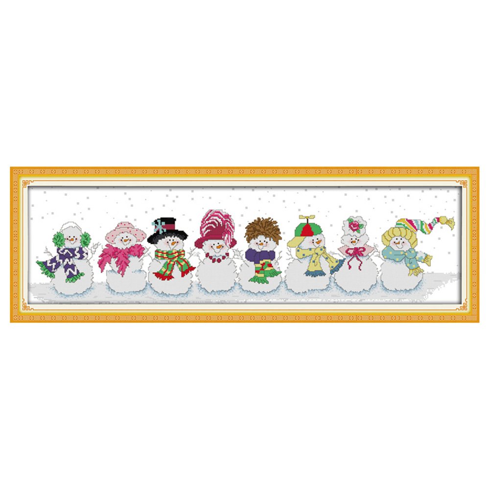 14ct Stamped Cross Stitch Snowman (80*27cm)