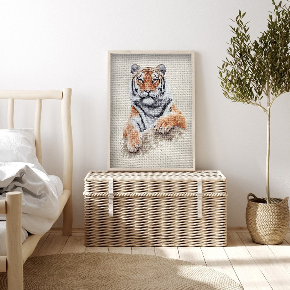 Ponto Cruz Estampado 11ct - Tigre (40*53cm)