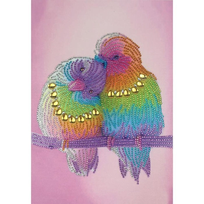Diamond Painting - Crystal Rhinestone - 2 Colorful Birds【diamondpaintingsart】