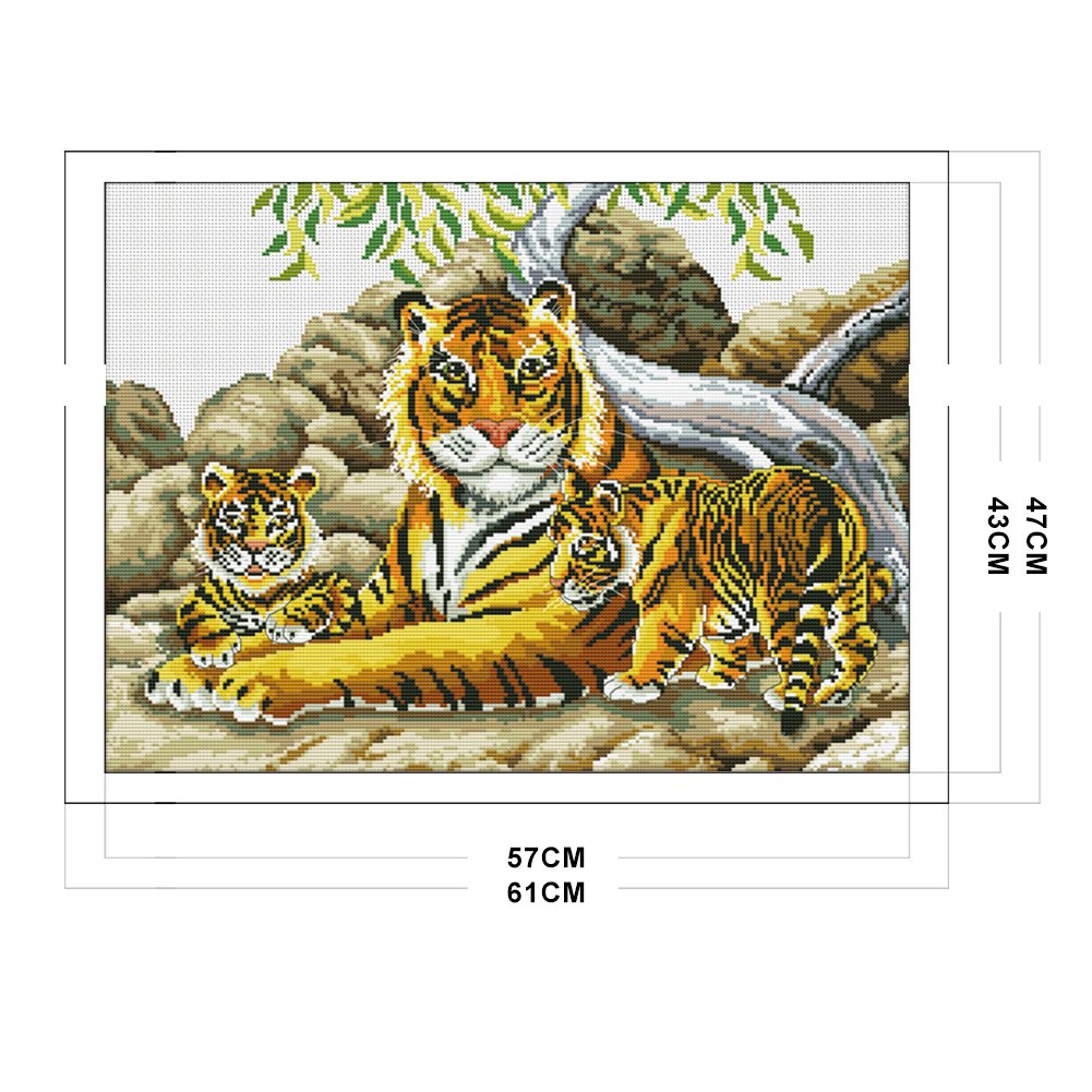 Punto de Cruz Estampado 11ct - Tigre Siberiano(61*47cm)