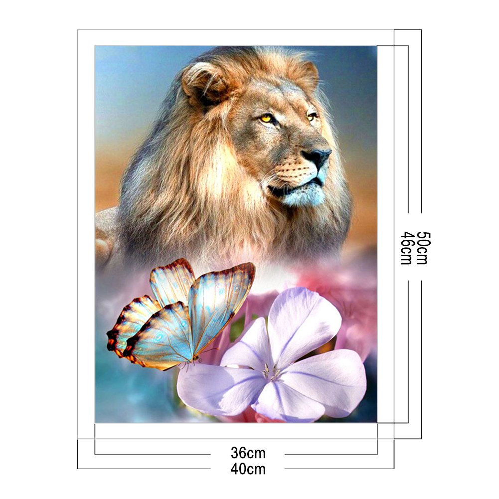 Ponto Cruz Estampado 11ct - Tigre e Flor (40*50cm)