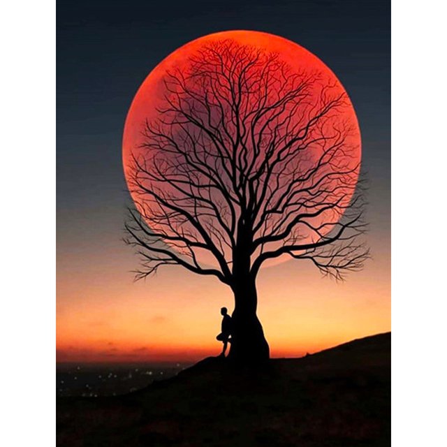 Tree In Sunset Diamond Painting Art Kit