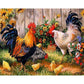 Farm Raising Rooster Handpainted Oil Coloring Drawing Modern Wall Art Picture