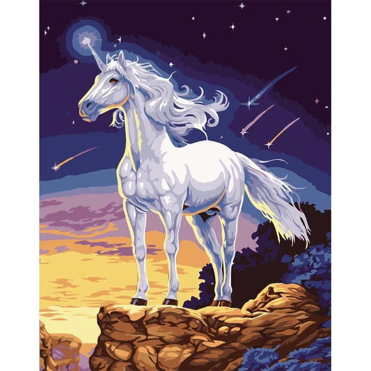 Horse Under the Stars Hand Painted Artwork Oil Drawing Wall Art Picture
