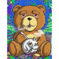 5D Diy Diamond Painting Kit Full Round Beads Smoking Bear