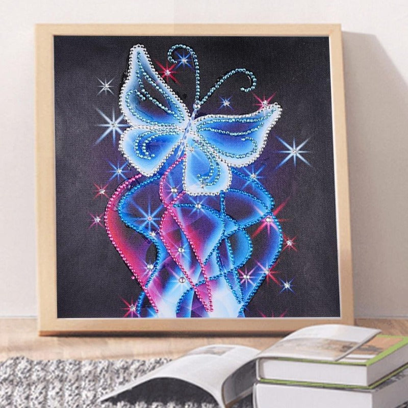 Diamond Painting - Crystal Rhinestone - Butterfly Size: 30 X 30cm/11.81 X 11.81"