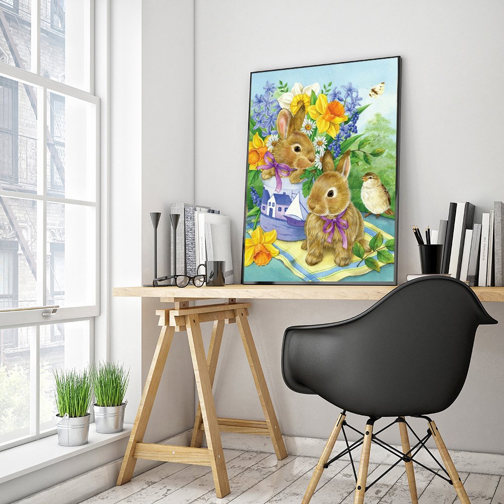 Diamond Painting - Full Round - Spring Rabbits