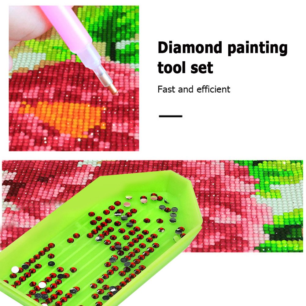 DIY diamante pintura herramientas 5D mosaico pegamento perforación pluma arcilla bandeja placa Kits