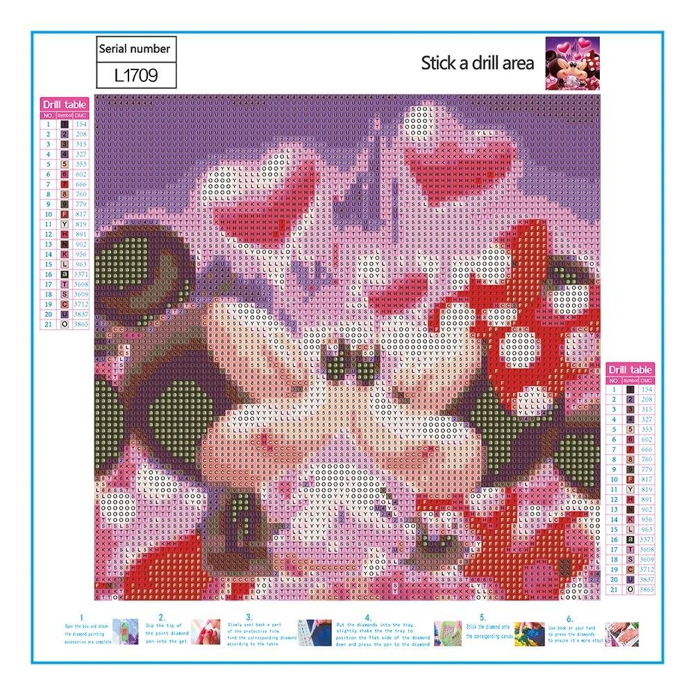 Diamond Painting Canvas With Mickey & Minnie Mouse Falling Love Printing