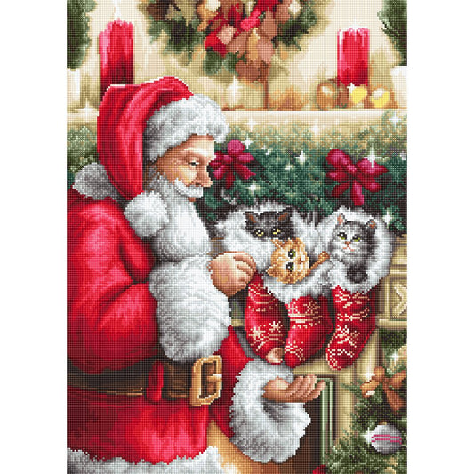 11ct Stamped Cross Stitch Santa in House (40*56cm)