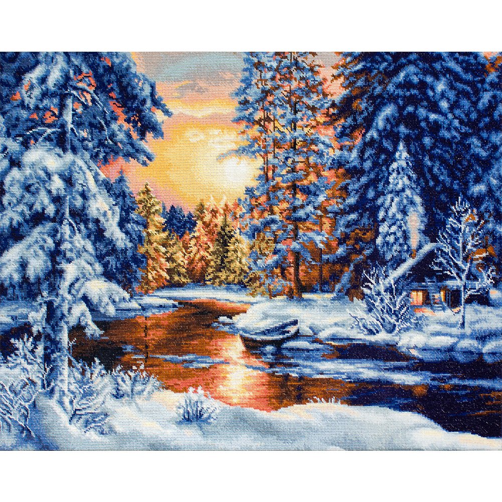 11ct Stamped Cross Stitch Winter Sunset (50*40cm)