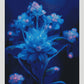 Kits completos de pintura de diamantes redondos/cuadrados | Flor Azul 40x70cm 50x80cm A