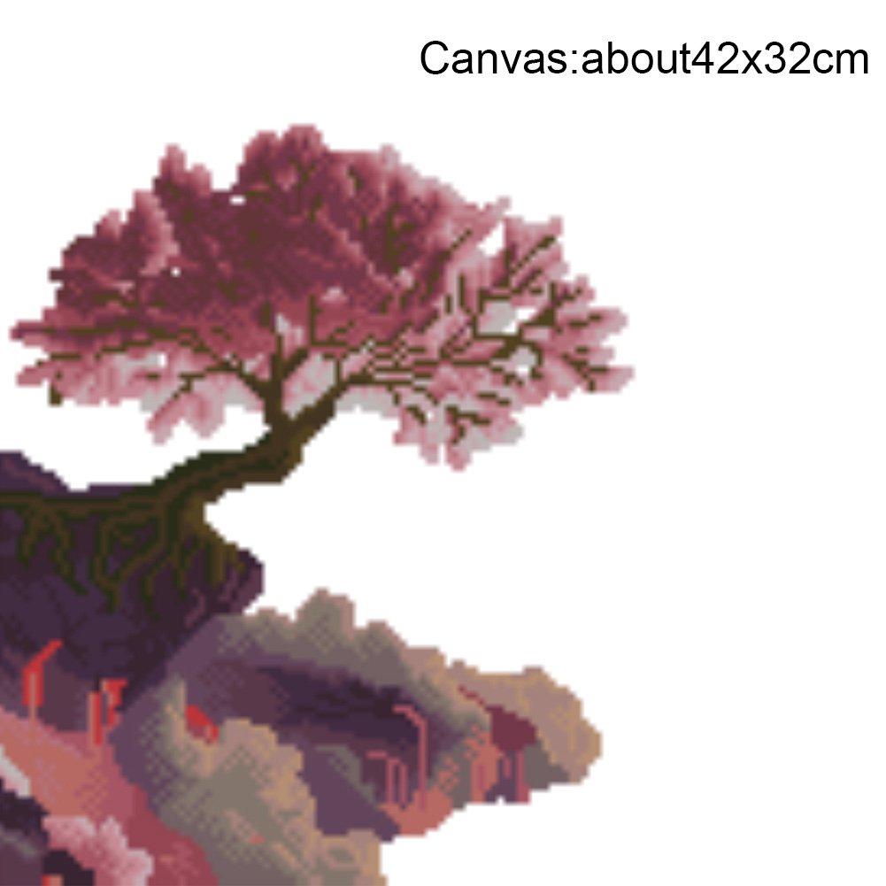 Kit de pintura de diamante DIY 5D - Rodada Parcial - Árvore do Penhasco