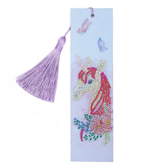 DIY Colorful Horse Special Shaped Diamond Painting Leather Bookmark