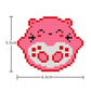 Stamped Beads Cross Stitch Keychain Pink Cat 