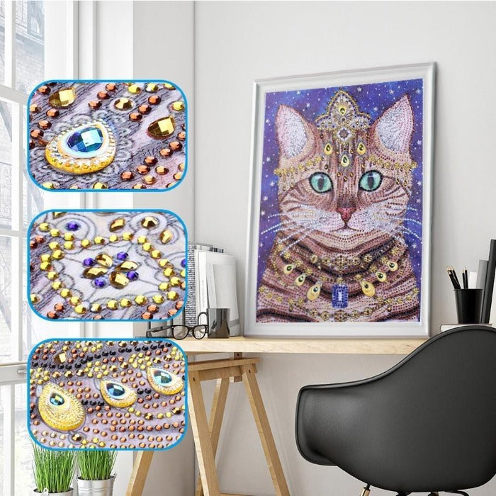 5D DIY Special Shaped Diamond Painting Noble Cat