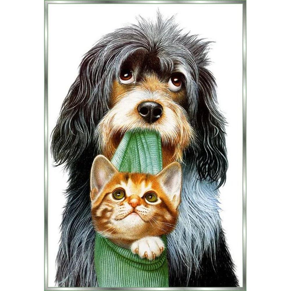 Dog Cat Partial Round Diamond embroidery kits