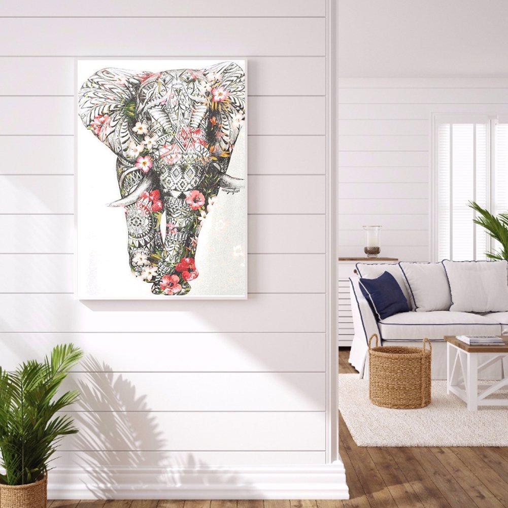 Pintura de diamantes - Ronda completa - Elefante F