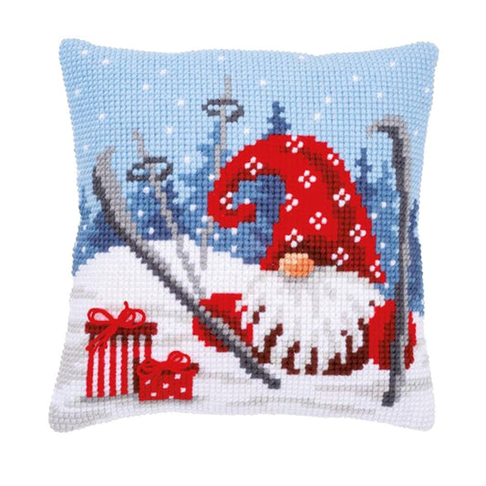 11CT Stamped Cross Stitch Pillowcase Gnome(40*40CM)