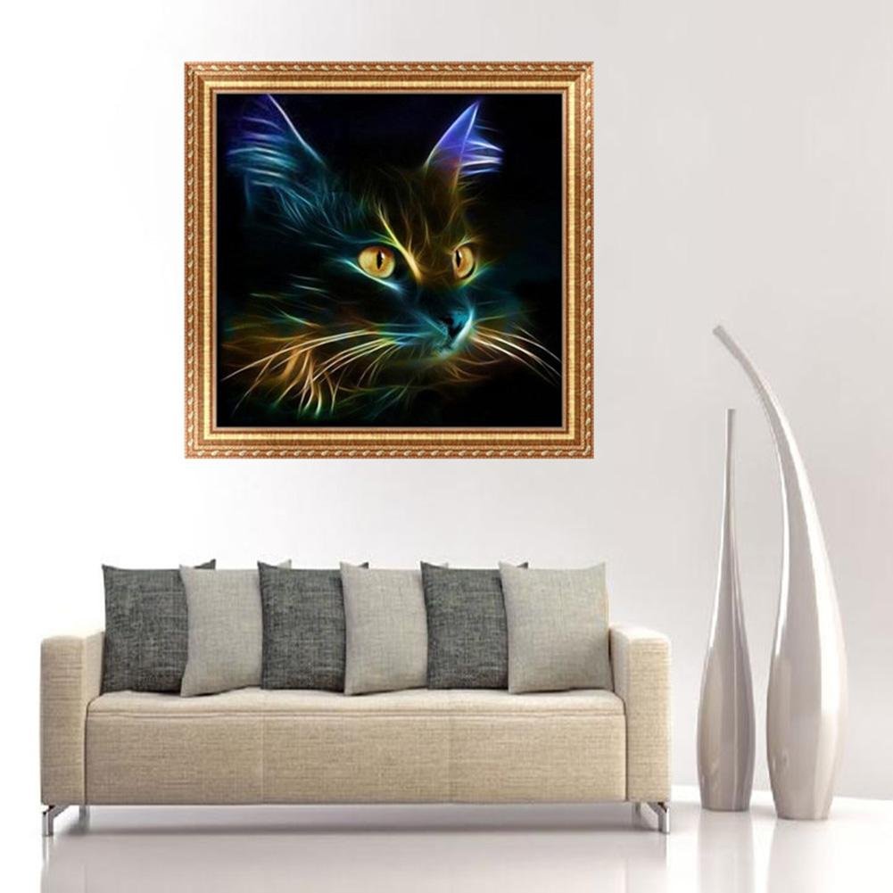 5D DIY Diamond Painting Kit - Partial Round - Cat