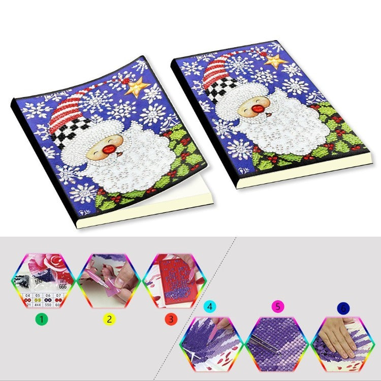 A5 5D Notebook DIY Part Special Shape Rhinestone Diary Book | Santa Claus